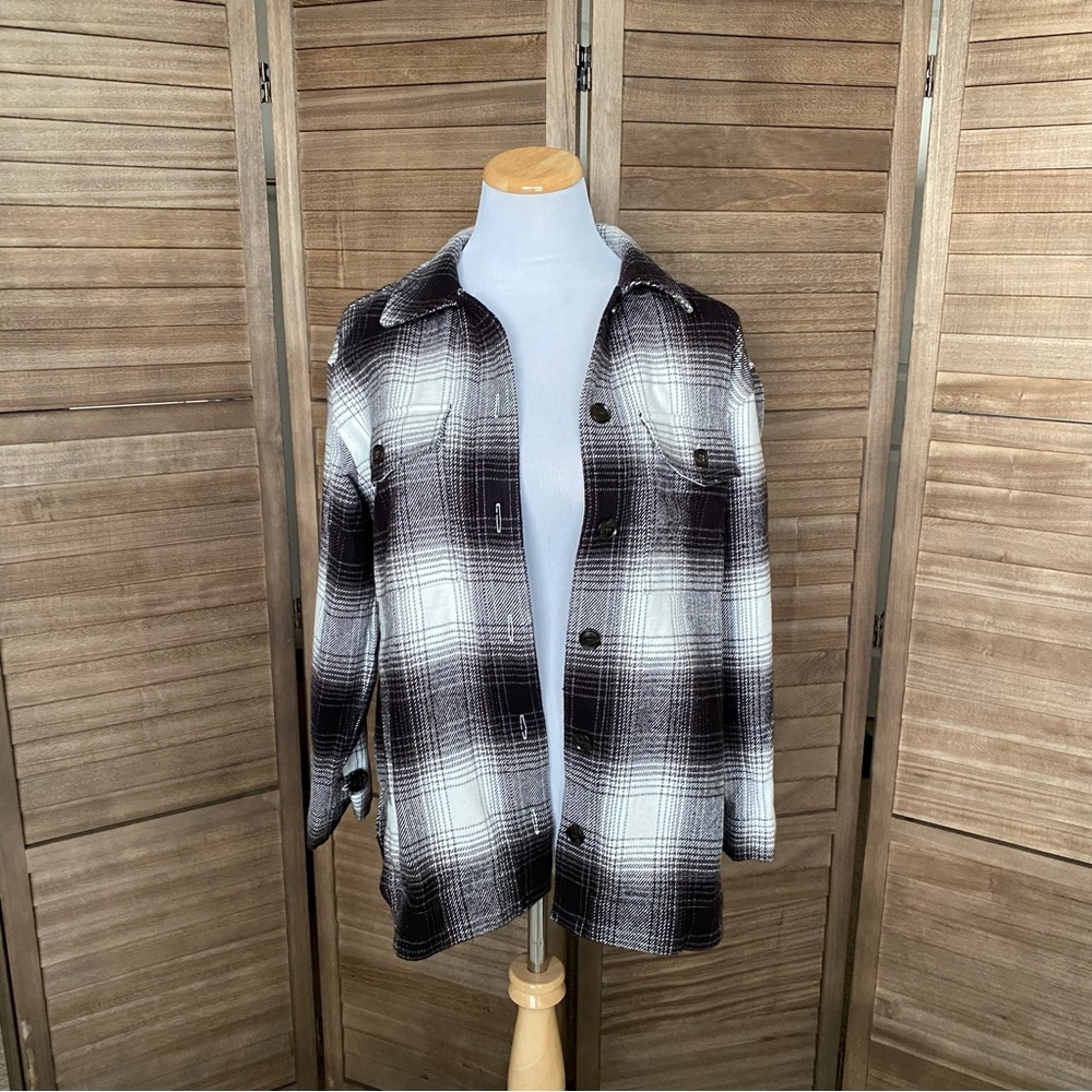 NWT Madewell Twill Flannel Shirt Jacket Shacket Sz Small